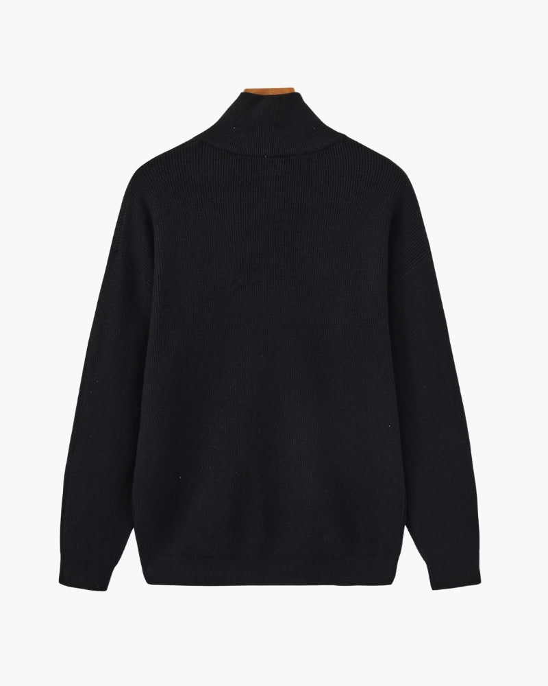 Sweater Tejido Refinado con Medio Cierre