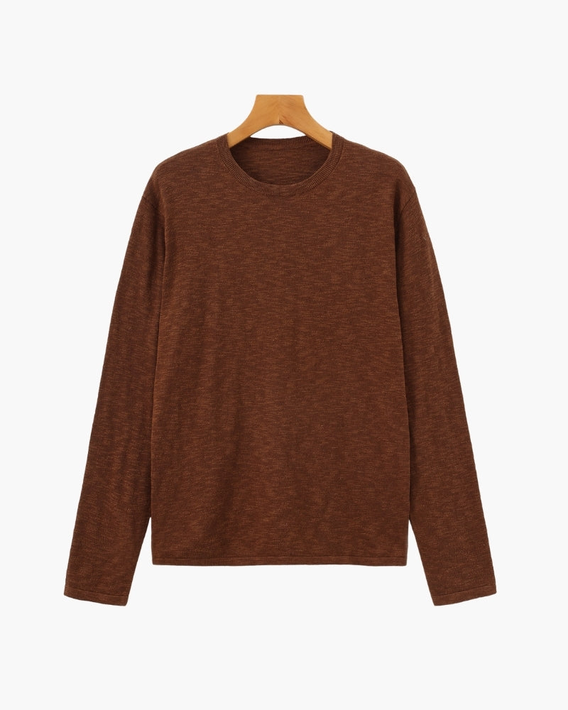 Sweater Esencial de Lino y Algodón con Cuello Redondo